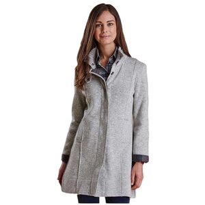 Barbour Women’s Size M Millfire Knit Sweater Jacket Gray Tartan Preppy Old Money